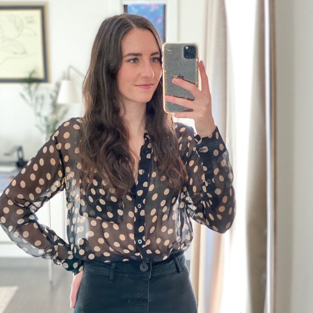 Equipment Femme Polka Dot Daddy Silk Blouse